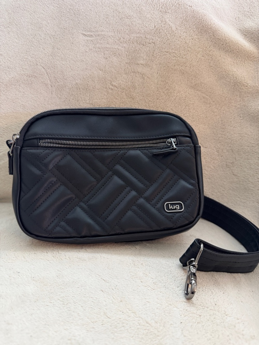 Lug Black Quilted Belt Bag